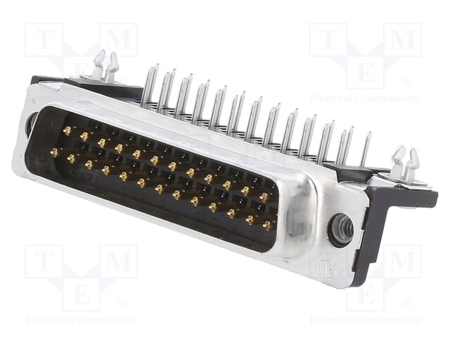 D-Sub; PIN: 25; socket; male; angled 90°; THT; UNC4-40; 0.76um