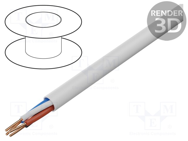 Wire; BiTprotect,YTDY; solid; Cu; 4x0,5mm2; PVC; white; CPR: Eca