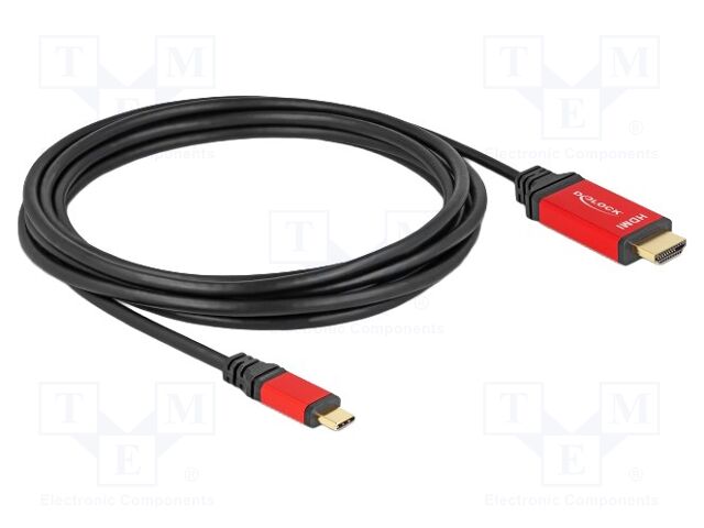 Cable; HDMI plug,USB C plug; HDMI 2.1,High Speed + Ethernet