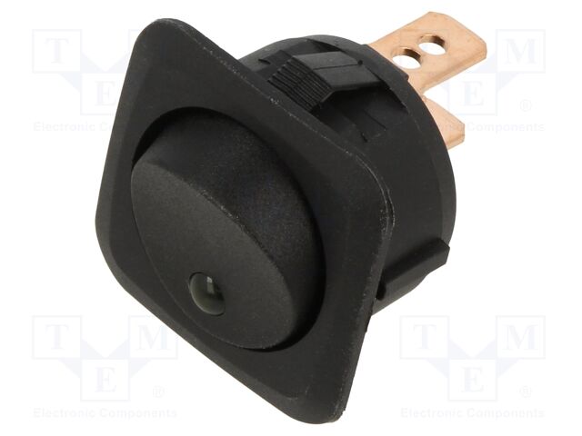 ROCKER; SPST; Pos: 2; OFF-ON; 25A/12VDC; black; LED; Rcont max: 50mΩ