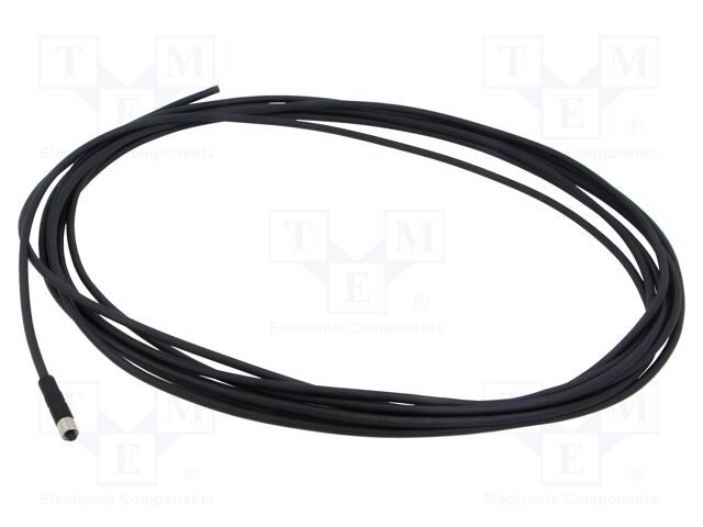 Connection lead; M5; PIN: 4; straight; 5m; plug; -25÷80°C; IP67