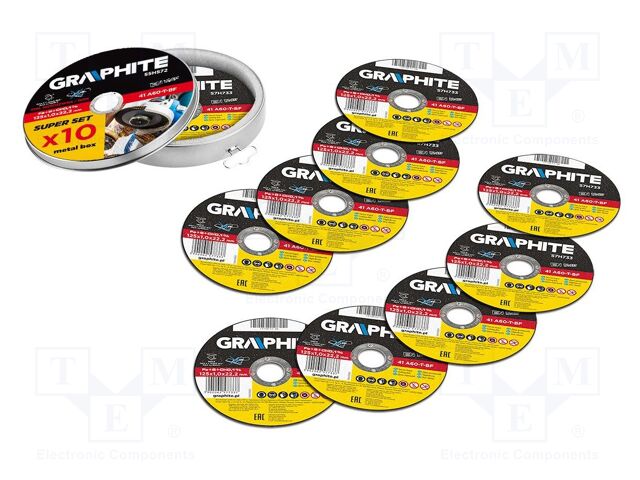 Cutting wheel; Ø: 125mm; Øhole: 22.22mm; Disc thick: 1mm; 10pcs.