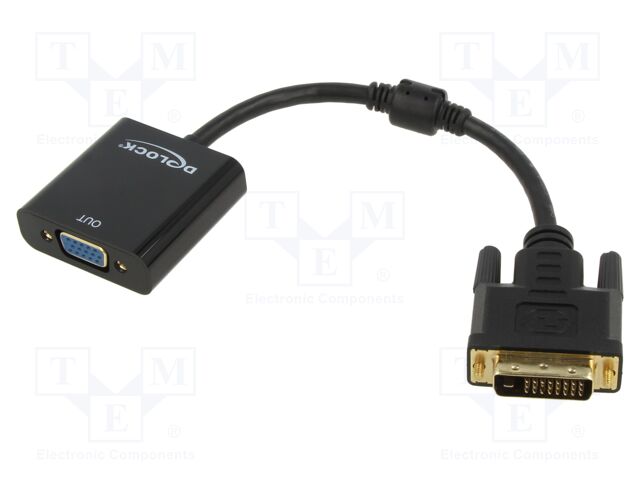 Adapter; DisplayPort plug,HDMI socket; 0.2m; black; black