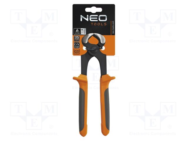 Pliers; end,cutting; ergonomic two-component handles; 200mm