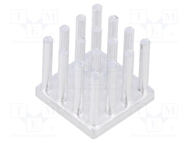 Heatsink: extruded; grilled; natural; L: 14mm; W: 14mm; H: 12.5mm