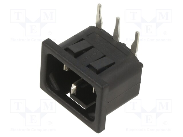 Connector: AC supply; socket; male; 10A; 250VAC; IEC 60320; C14 (E)