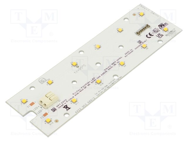 LED strip; W: 45mm; L: 146mm; No.of diodes: 12; CRImin: 80; 4000K