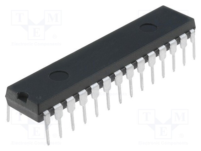 PIC microcontroller; Memory: 14kB; SRAM: 368B; EEPROM: 256B; THT