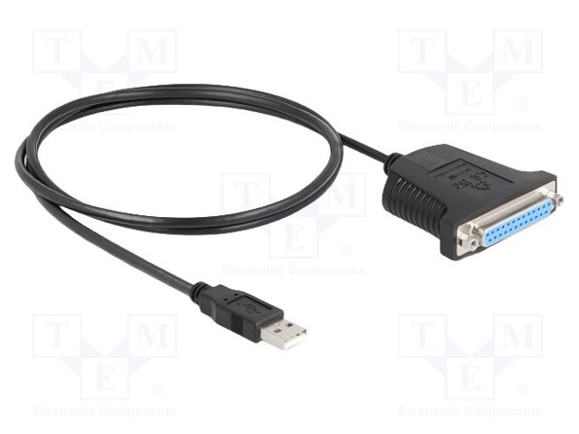 Cable; D-Sub 25pin socket,USB A plug; 0.8m; USB 1.1