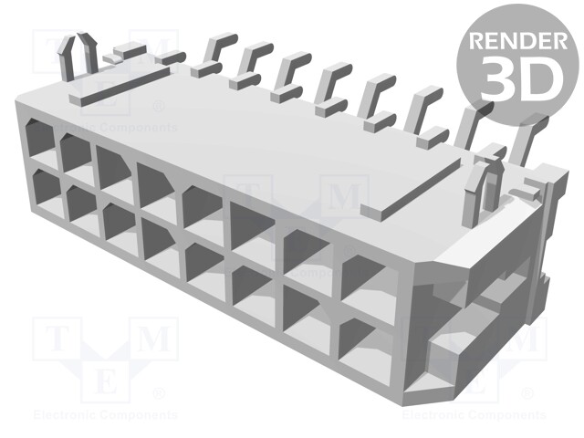 Socket; wire-board; male; Micro-Fit 3.0; 3mm; PIN: 16; SMT; 5A; 600V