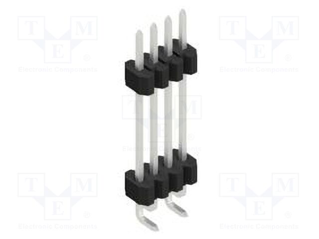 Connector: pin strips; pin header; male; PIN: 4; 1.27mm; SMT; 1x4