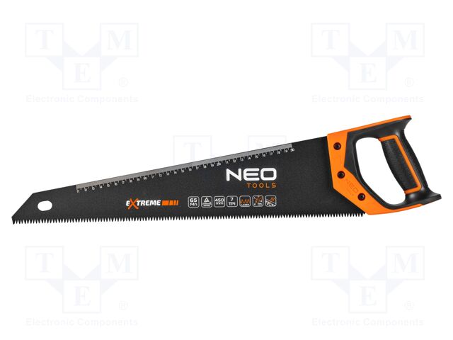 Saw; wood; 7teeth/inch; 450mm; Plating: PTFE