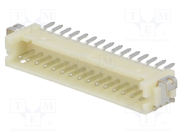 Socket; wire-board; male; DF13; 1.25mm; PIN: 15; SMT; on PCBs; tinned
