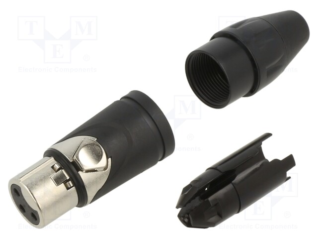 Plug; XLR; female; PIN: 3; straight; for cable; soldering; tinned