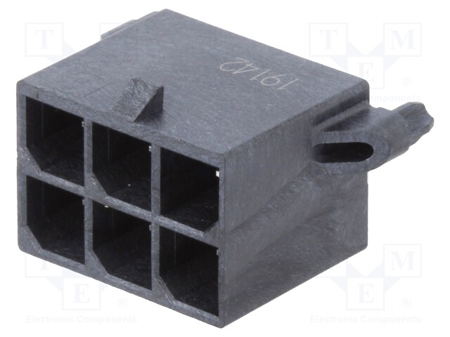 Socket; wire-board; male; Mega-Fit; 5.7mm; PIN: 6; Layout: 2x3; 23A