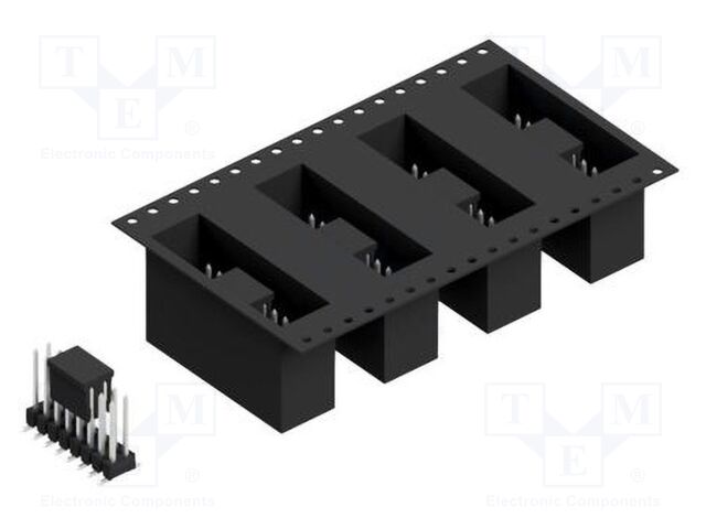 Connector: pin strips; pin header; male; PIN: 16; 2.54mm; SMT; 2x8