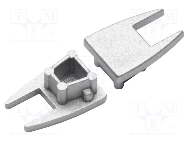 Cap for LED profiles; silver; ABS; Application: MICRO10