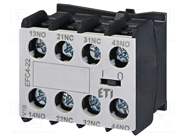Auxiliary contacts; Series: CECO.4P; Leads: screw; Mounting: front