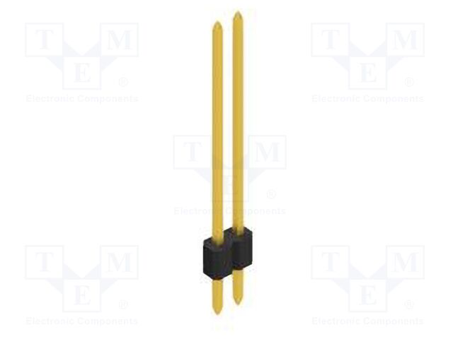 Connector: pin strips; pin header; male; PIN: 2; 1.27mm; THT; 1x2