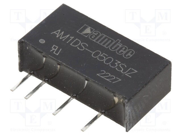Converter: DC/DC; 1W; Uin: 4.5÷5.5V; 3.3VDC; Iout: 303mA; SIP7; 2.3g
