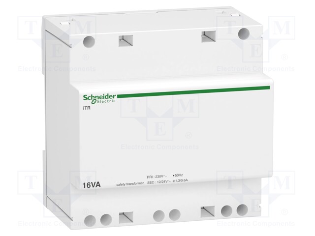 Transformer: mains; 16VA; 230VAC; 12V; 24V; Leads: screw terminals