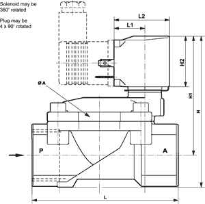 Electromagnetic valve; 0.3÷16bar; brass; IP65; Thread: G 1/2"