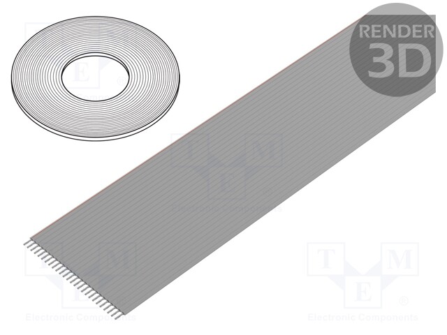 Wire: ribbon; 1.27mm; stranded; Cu; 26x28AWG; unshielded; PVC; grey
