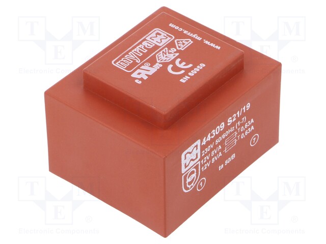 Transformer: encapsulated; 16VA; 230VAC; 12V; 12V; 667mA; 667mA