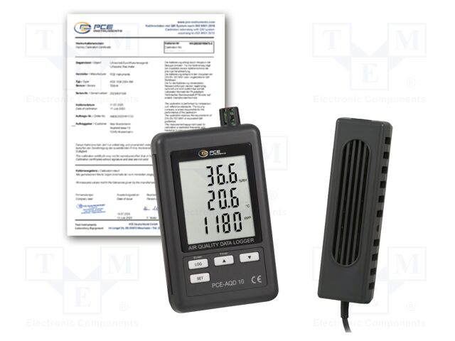 Meter: air quality; Range: 0÷4000ppm CO2; Humid.range: 10÷90%RH