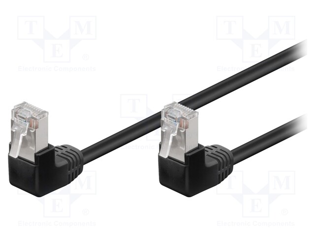 Patch cord; F/UTP; 5e; stranded; CCA; PVC; black; 500mm; 26AWG