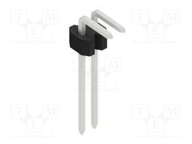 Connector: pin strips; pin header; male; PIN: 2; 1.27mm; THT; 1x2