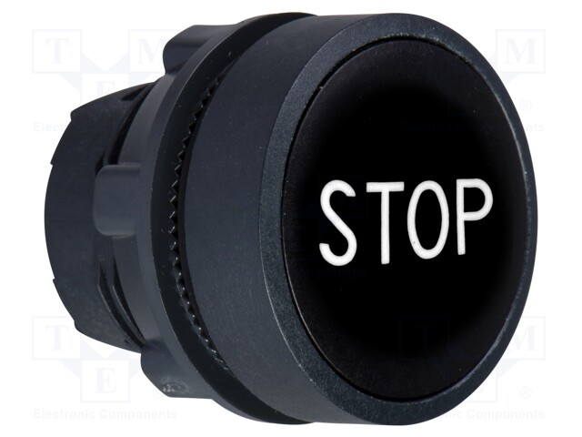 Switch: push-button; Stabl.pos: 1; 22mm; black; Illumin: none; IP66