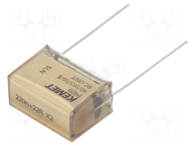 Capacitor: paper; X2; 220nF; 275VAC; 20.3mm; ±20%; THT; Series: P409