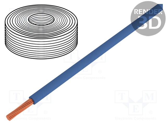 Wire; H05Z-K; stranded; Cu; 0.75mm2; dark blue; FRNC; 300/500V