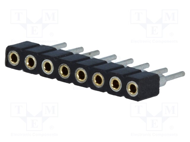 Socket; pin strips; female; PIN: 8; turned contacts,low profile