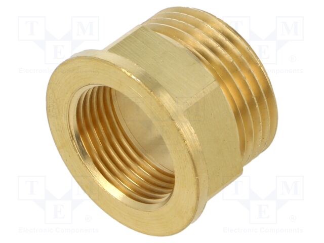 Male-female,reductive,hexagonal; brass CW617N; BR