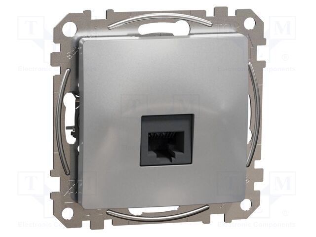 Data socket; IP20; plaster embedded,in mounting box; aluminium