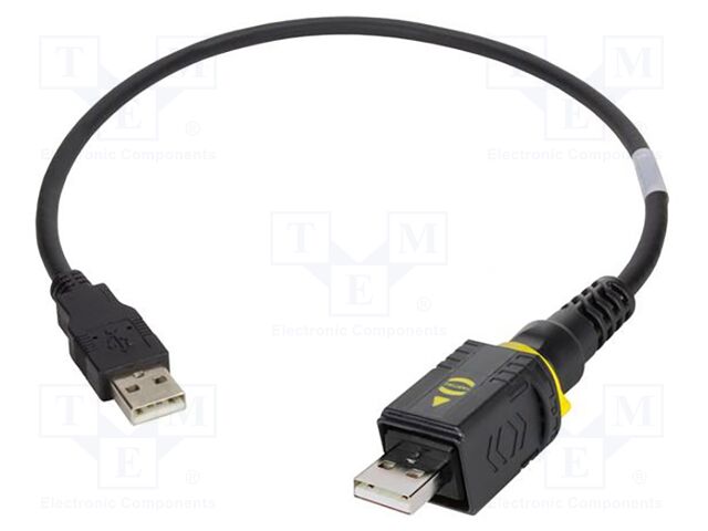 Cable; USB 2.0; USB A plug,both sides; 1m; black; hermetic x1