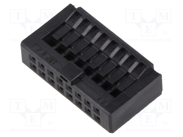 Plug; wire-board; female; RA; 2.54mm; PIN: 16; w/o contacts