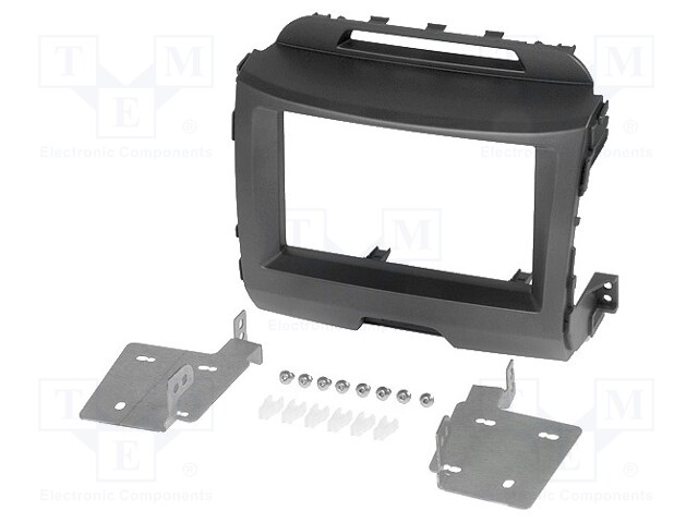 Radio mounting frame; Kia; 2 DIN; black