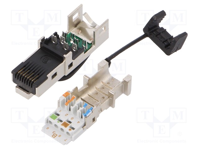 Plug; RJ45; PIN: 8; Cat: 6a,Class EA; shielded; gold-plated; IP20