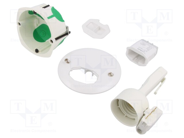 Enclosure: back box; Ø: 71mm; Z: 40mm; plaster embedded; PP/TPE