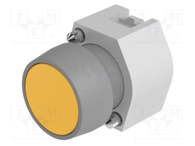 Switch: push-button; 22mm; Stabl.pos: 1; yellow; none; IP65; flat