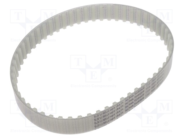 Timing belt; T10; W: 25mm; H: 4.5mm; Lw: 560mm; Tooth height: 2.5mm