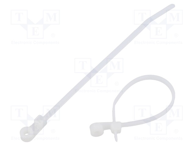 Cable tie; with fixing lugs; L: 109mm; W: 4.3mm; polyamide; natural