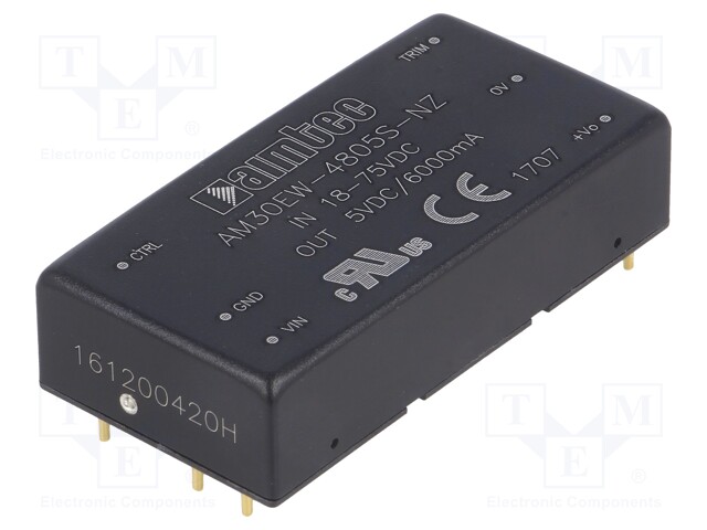 Converter: DC/DC; 30W; Uin: 18÷75V; 5VDC; Iout: 6A; 2"x1"; 26g