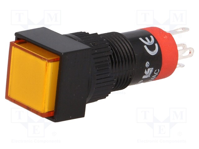 Switch: push-button; Pos: 2; SPDT; 0.5A/250VAC; 1A/24VDC; orange