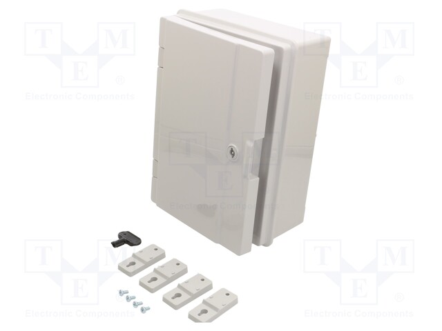 Enclosure: wall mounting; X: 221mm; Y: 311mm; Z: 137mm; ABS; IP65