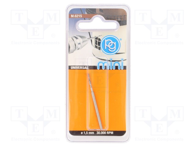 Drill bit; for metal; Ø: 1.5mm; precision