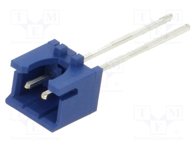 Header XH 2.5 THT top entry on radial-tape, blue "not UL"